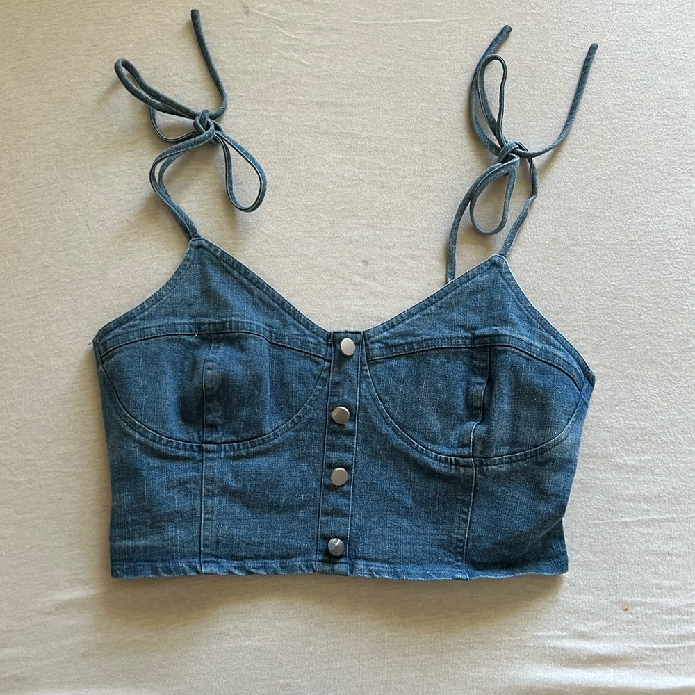 NWT Denim Crop Top